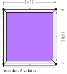 PVC lango vitrina  A++ 1410x1450 mm IŠPARDAVIMAS